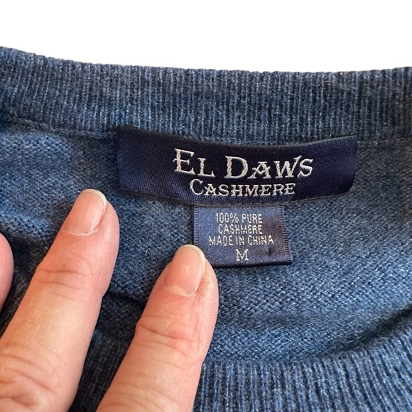 El Daws Classic Blue cashmere Sweater - Picture 7 of 10
